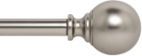 Ivilon Drapery Treatment Window Curtain Rod - Ball Style, 72 to 144 Inch. Color Satin Nickel