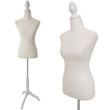 Female Mannequin Torso, Dress Form Hollow Back Body Tshirt Display, w/Economic Plastic Stand