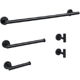 5-Pieces Bathroom Hardware Set Matte Black