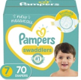 Diapers Size 7, 70 Count -Pampers Swaddlers Disposable BabyDiapers,EnormousPack (Packaging May Vary)