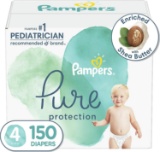 Diapers Size 4, 150 Count - Pampers Pure Protection Disposable Baby Diapers