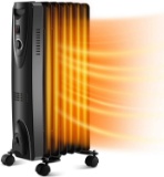 1500W Oil Filled Radiator Heater with Adjustable Thermostat, Overheating Protection $49.99 MSRP