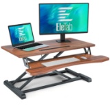 EleTab Standing Desk Converter Sit Stand Desk Riser Stand up Desk Tabletop Workstation fits Dual