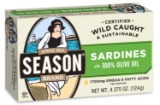 Season Sardines in Pure Olive Oil, 4.375-Ounce Tins (Pack of 12) - $22.45 MSRP