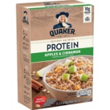 Quaker Instant Oatmeal, Protein Apple Cinnamon, 10g Protein, (36 Packets)