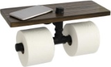 Excello Global Products Industrial Toilet Paper Double Roll Holder with Rustic Wooden $42.17 MSRP