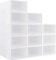 IRONLAND Stackable Shoe Storage Box, Foldable Clear Plastic Shoe Organizer 12 Pack, $39.99 MSRP
