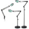 TOMSOO Magnifying Floor Lamp with Clamp, 3 Color Modes