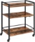 HOOBRO Bar Cart, Rolling Serving Cart with Wine Glasses Hooks, 3-Tier Utility Cart BF02TC01