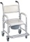 HEALTHLINE Shower Bedside Commode Chair Padded Seat With Wheels