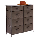 mDesign Vertical Furniture Storage Tower - Sturdy Steel Frame, Easy Pull Fabric Bins - $84.99 MSRP