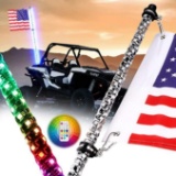 Nirider 4ft LED Whip Light with Flag Pole Remote Control Spiral RGB Chase Light