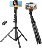 Phone Tripod, LETSCOM 65-inch Extendable Selfie Stick Tripod Stand with Phone Holder