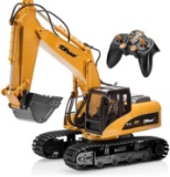 Top Race 15 Channel Full Functional Professional RC Excavator, Remote Control Construction Tractor