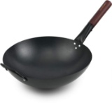 Xeeyaya Carbon Steel Wok Pan Chinese Woks and Stir Fry Pans