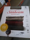 Sunbeam Heated Electric Velvet Plush Blanket With 10 Heat Settings, King