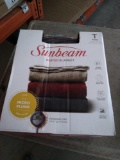 Sunbeam Heated Electric Velvet Plush Blanket With 10 Heat Settings, Twin