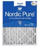 Nordic Pure 16x25x4 MERV 12 Pleated AC Furnace Air Filters 2-Pack - $37.52 MSRP