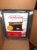 Sunbeam Heated Electric Velvet Plush Blanket With 10 Heat Settings, Full Size