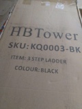 HBTower 3 Step Ladder, Black