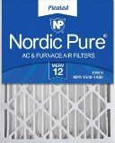 Nordic Pure 20x24x1 MERV 12 Pleated AC Furnace Air Filters 12 Pack