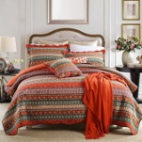 NEWLAKE Striped Classical Cotton 3-Piece Patchwork Bedspread Quilt Sets, Queen Size - $68.89 MSRP