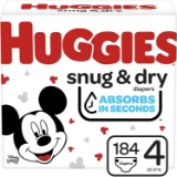 Huggies Snug and Dry Baby Diapers, Size 4 (184 Count) $54.92 MSRP