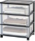 IRIS USA 110300 Wide Storage Drawer Cart, 3, Black - $48.50 MSRP