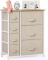 7 Drawer Fabric Dresser Storage Tower, Dresser Chest With Wood Top And Easy Pull Handle, Organizer