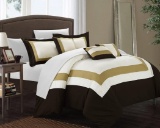 Chic Home Duke 10Piece Comforter Set Complete Bed in a Bag Pieced Color Block Patterned $210.00 MSRP