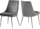 Meridian Furniture Karina Collection Modern | Contemporary Velvet Upholstered Dining Chair