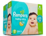 Diapers Size 2, 234 Count - Pampers Baby Dry Disposable Baby Diapers, ONE MONTH SUPPLY $49.94 MSRP