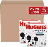 Huggies Snug and Dry Baby Diapers, Size 5, 156 Ct, One Month Supply (2 x 78 Counts) - $44.90 MSRP
