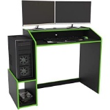 Polifurniture Legend Gaming Desk, Black and Green - $92.64 MSRP