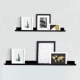 NBWOOD Viva Set of 2 Photo Ledge Picture Display Floating Wall Shelf, Espresso(24-inch 36-inch)