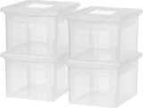 IRIS USA 1 Classic-Lid Letter and Legal Size File Box, Letter and Legal, Clear, 4 Pack $44.99 MSRP