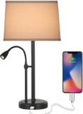 Jiosxc Modern Table Lamp with USB Port Gooseneck LED Black Desk Lamp Bedside Table Lamp $39.99 MSRP