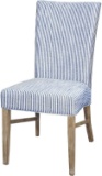 New Pacific Direct Milton Fabric Chair, Natural Solid Wood Legs, Blue Stripes, Set - $456.49 MSRP