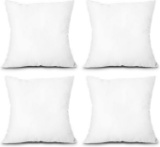 EDOW Throw Pillow Inserts, Set of 4 (White, 12x12) - $13.99 MSRP