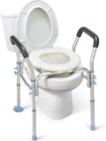OasisSpace Stand Alone Raised Toilet Seat 300lbs - Heavy Duty Medical Raised Homecare Commode