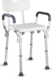 HAIRBY Shower Chair with Arms Back Adjustable Medical Bath Seat Handles for Handicap
