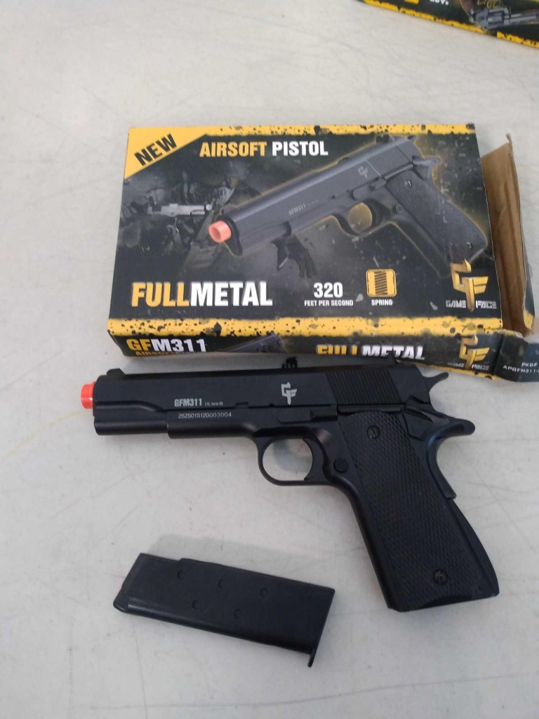 GameFace APGFM311 Full Metal GFM311 Spring-Powered Single-Shot Airsoft  Pistol, Black | Guns & Military Artifacts Recreational Shooting | Online  Auctions | Proxibid