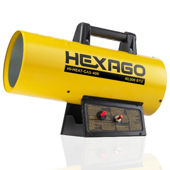 HEXAGO 40,000 BTU Adjustable Portable Liquid Propane Gas Forced Air Heater