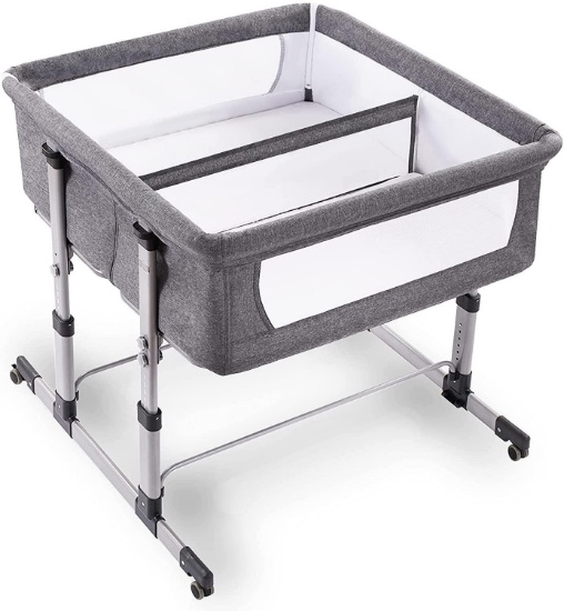 Simmons Kids By The Bed City Sleeper Bassinet for Twins with Wheels and Airflow Mesh - $199.99 MSRP