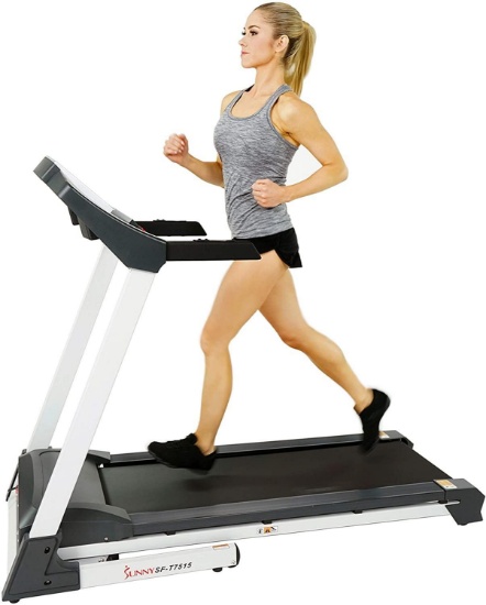 Sunny Health and Fitness SF-T7515 Smart Treadmill with Auto Incline, Speakers, Bluetooth