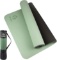 Gruper Yoga Mat Non Slip,Eco Friendly Fitness Exercise Mat with CarryingStrap A-Matcha Green + Black