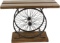 Deco 79 Metal and Wood Wheel Console, Brown/Black, 14