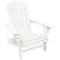 Sunnydaze Decor All-Weather White Plastic Outdoor Adirondack Chair with Drink Holder-IEO-196
