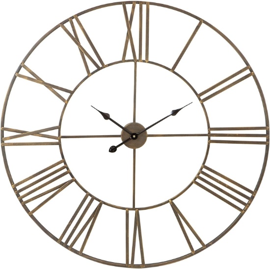 Aspire Solange Round Metal Wall Clock - 36" Light Brown