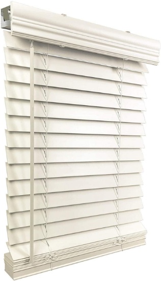 US Window And Floor 2" Faux Wood 30.5" W x 60" H, Inside Mount Cordless Blinds, White $54.53 MSRP